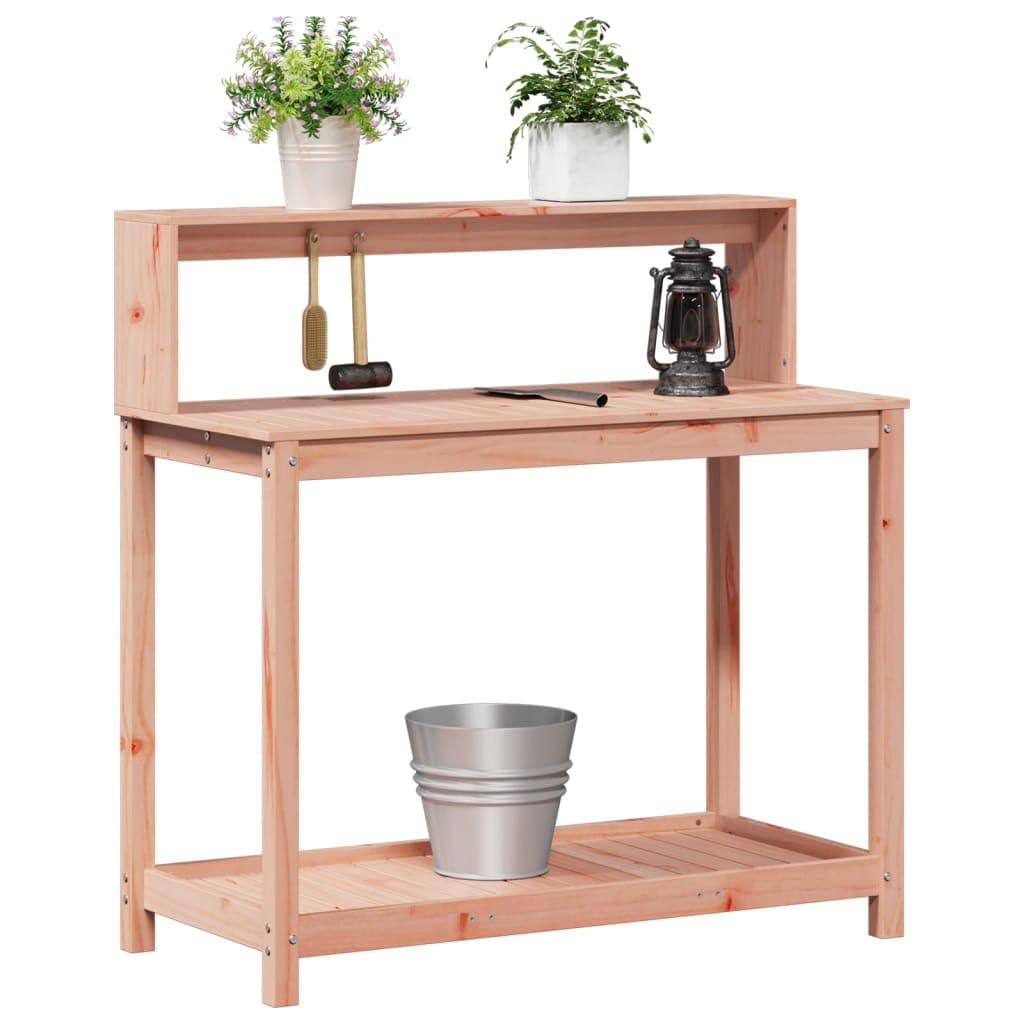 Pflanztisch mit Ablagen, Gärtnertisch, Blumenständer aus Holz, Pflanzenständer, Outdoor-Arbeitstisch für Terrasse Garten Balkon, 108 x 50 x 109.5 cm