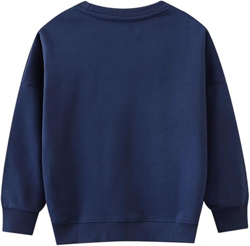 Miniatura 2 de NUBEEHOHO Sudaderas para niñas pequeñas, cuello redondo, sin botones, de manga larga, para invierno, casual, ropa 2T-7T