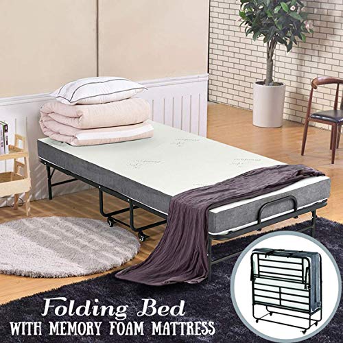Erommy 77×38 Inch Folding Bed with Super Strong Sturdy Frame and 5 Inch