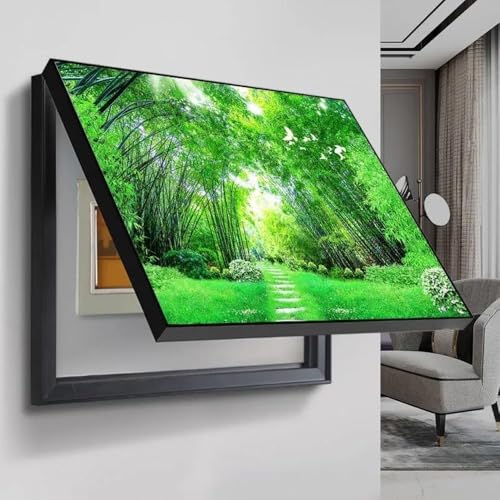 Cubierta de Panel eléctrico montado en la Pared Caja de medidor Moderna Pintura Decorativa Panel de interruptores Oculto Cubierta de Caja de fusibles Armario con Marco de PS,A,60 * 40cm