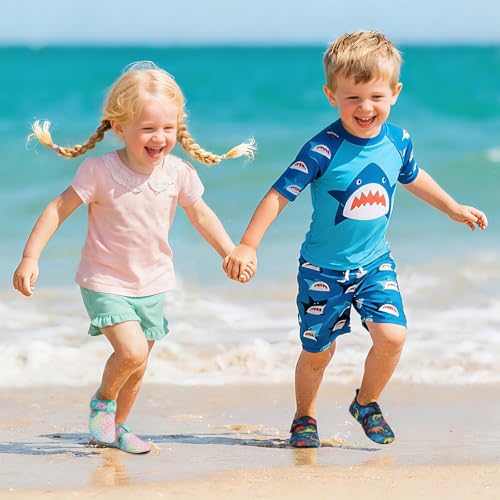 Image of LeIsfIt Kids Water Shoes Girls Boys Quick Dry Aqua Socks Breathable Swim Shoes Non-Slip Barefoot Socks for Beach Surf