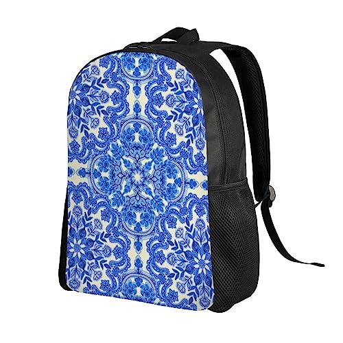 Sac à dos bleu à motif imprimé imperméable et léger - Taille unique Noir