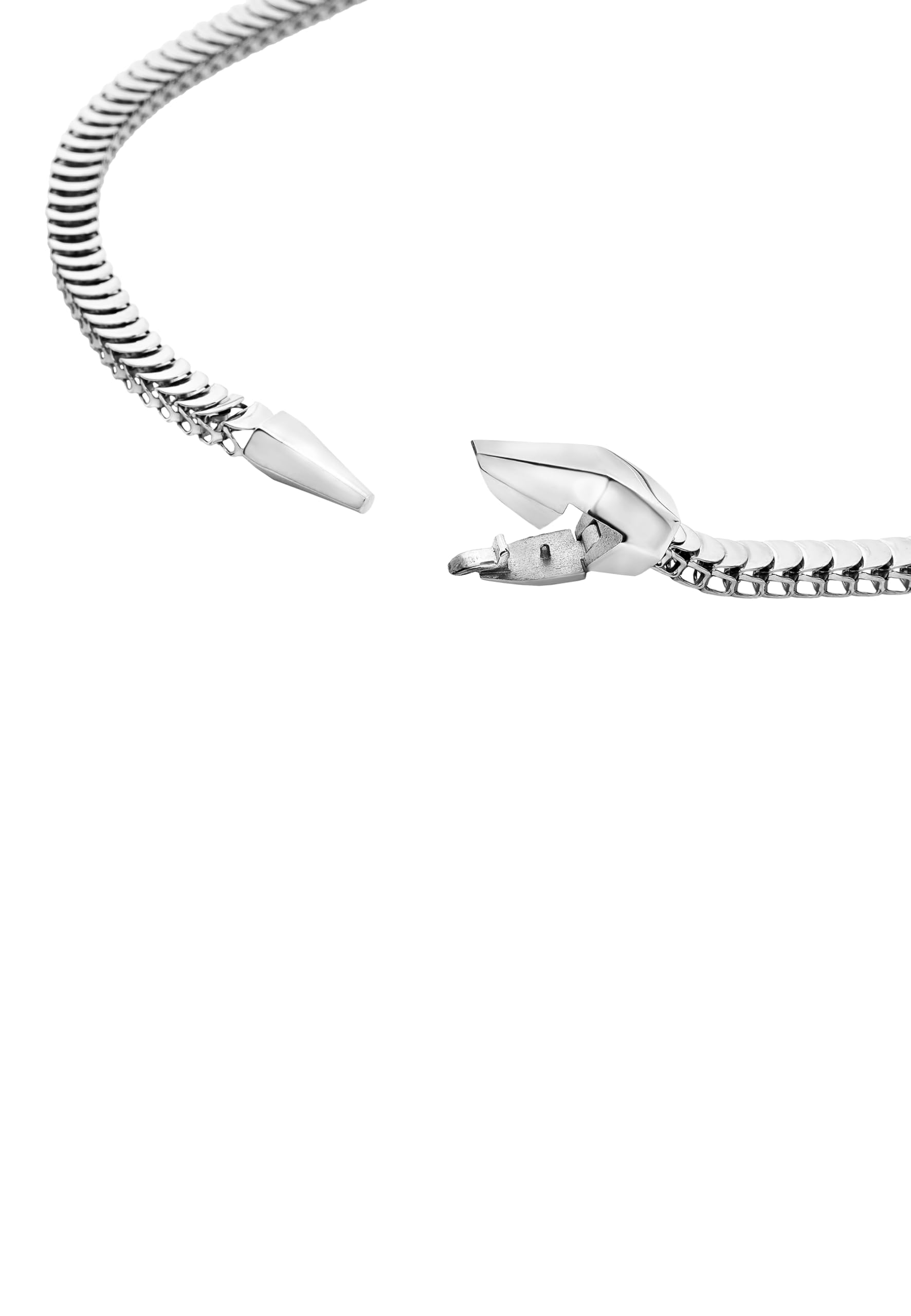 Breil, Collezione Hypnotic, Collana Donna Semirigida in Acciaio Lucido, Design Serpente, Pratica Chiusura, Idea Regalo Donna