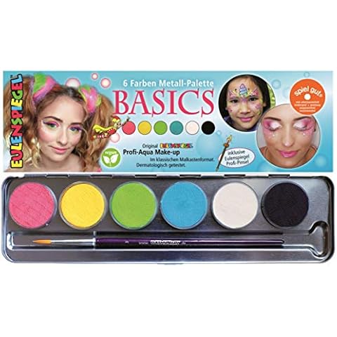 Paleta de maquillaje Eulenspiegel Basic con 6 colores veganos y pincel carbón Cover