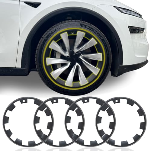 Tesnical 2025 2026 New Rim Protector for Tesla Model Y Juniper 20inch,Cover Curb Rash Wheel Rim Scratch,ABS Rim Guard Covers 4Pcs for Tesla Model Y Exterior Accessories Black