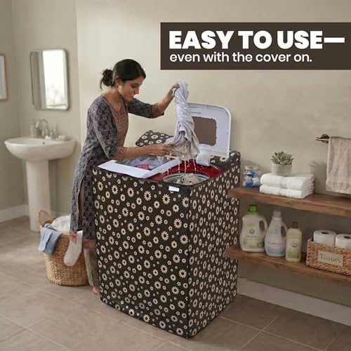 Image of DREAM CARE Waterproof & Dustproof Washing Machine Cover Top Load & Semi Automatic Suitable for 7 kg, 7.2 kg, 7.5 kg (83 x 95 x 51 cms)