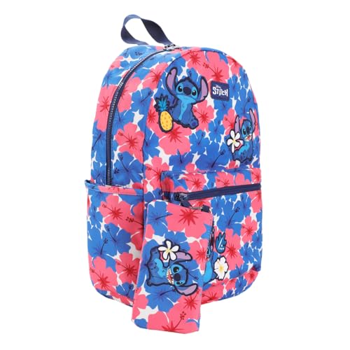 Bioworld Stitch Hibiscus AOP 16" Travel Backpack3