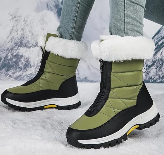 Womens Comfortable Snow Boots for Walking: Anti-Slip Mid-Calf Winter Boots - Durable Faux Fur Lined Booties for Women3