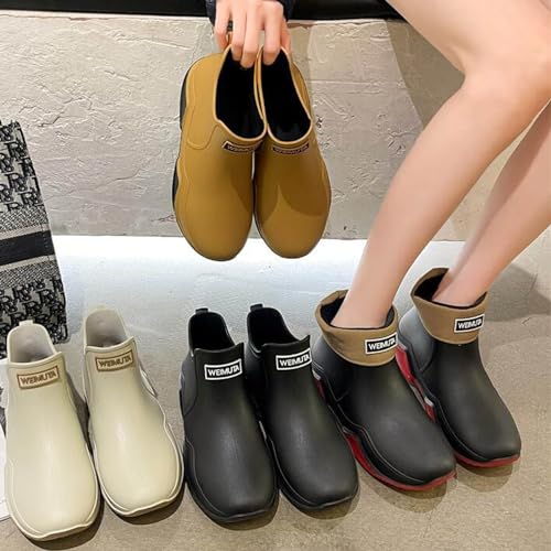 Botas de lluvia para hombres y mujeres, zapatos de goma, botas de lluvia cálidas y modernas para mujeres, pesca, lavado de autos, cocina, exteriores, zapatos impermeables2