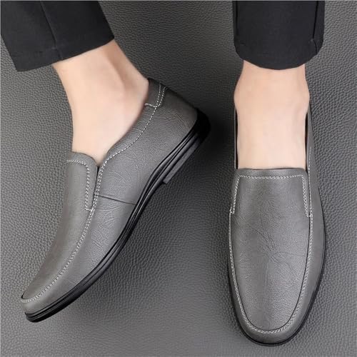 Men's Loafers Round Toe Solid Color Loafer Shoes Anti-Slip Comfortable Flat Heel Party Slip-on4