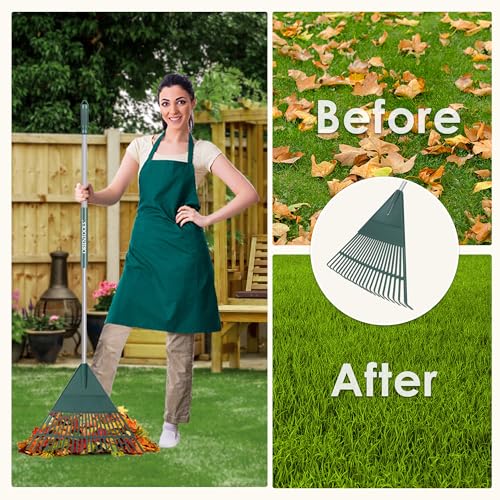 Râteau à feuilles de 55,9 cm pliable avec manche léger pour herbes et débris végétaux - 7