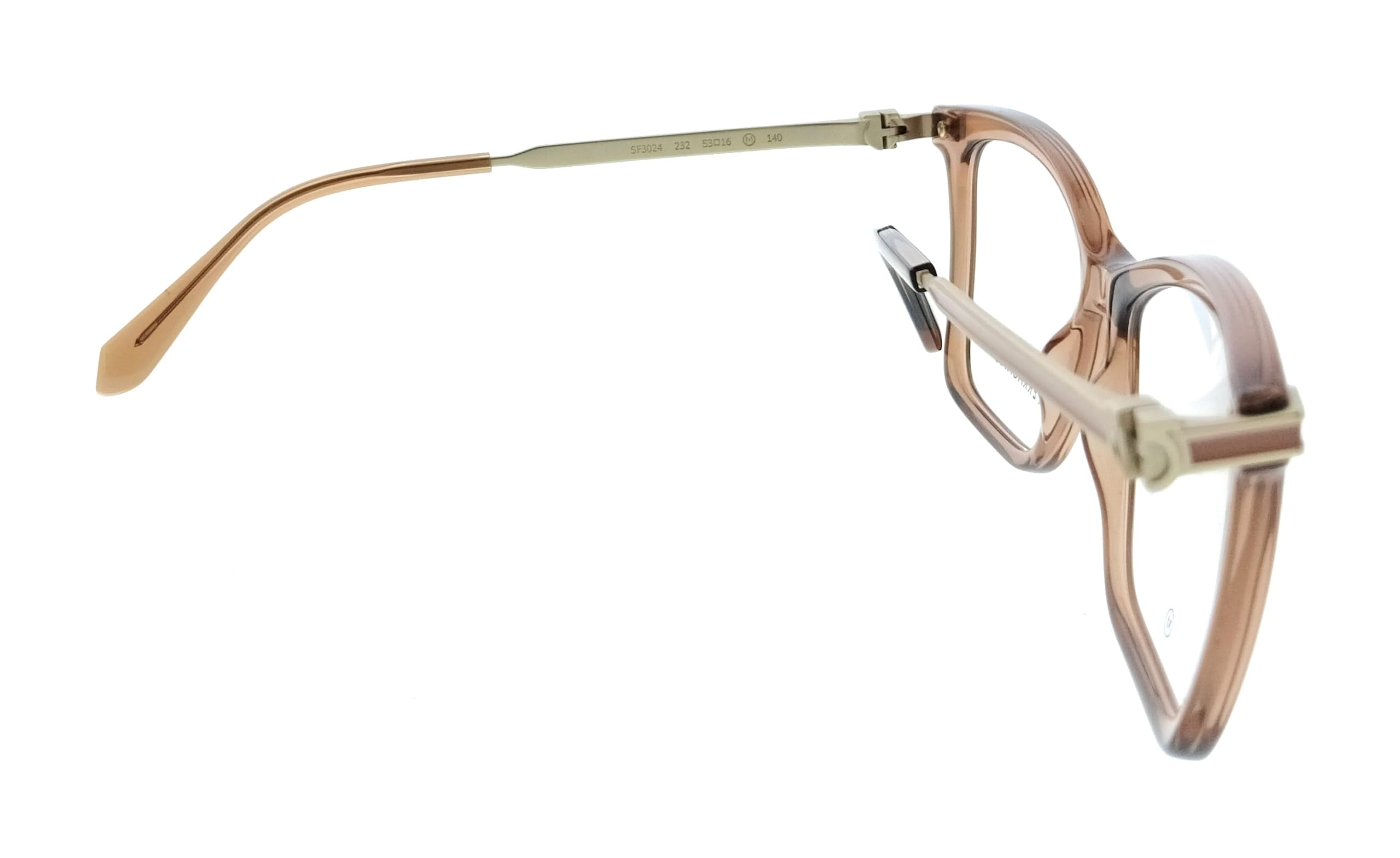 GAFAS FERRAGAMO SF3024 - C: TRANSPARENT BROWN Eye Size: 53 Most: 16 Zdrowie i higiena osobista