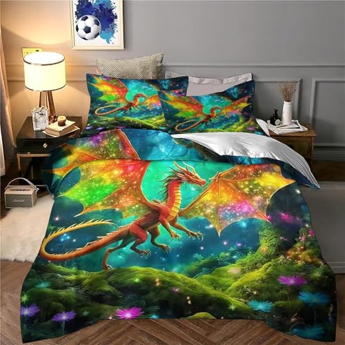 Linge de lit dragon doux en microfibre pour un sommeil réparateur