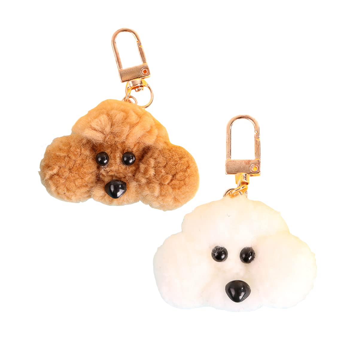 ZDHC 2 Pcs Plush Poodle Dog Keychain Cute Cartoon Puppy Keyring Bag Pendant with Lobster Clasp Stuffed Animal Charm for Girls