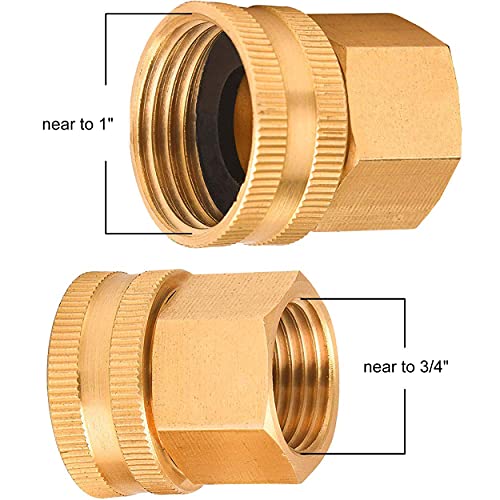 M MINGLE Garden Hose Adapter, 3/4 Inch GHT to 1/2 Inch NPT, Double Male and Female Brass Connector, with Extra 8 Washers - Image 3