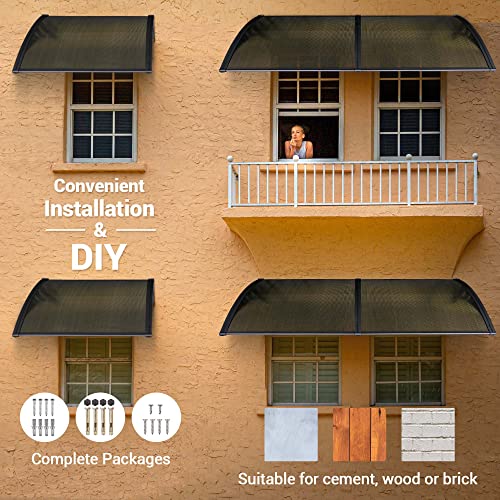 Yescom 40X40 Patio Door Window Awning Outdoor Canopy Cover Uv Rain Snow Protection One-Piece Polycarbonate Hollow Sheet #TOP7