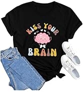 Wedsadl Funny Teacher Shirts for Women Kiss Your Brain Teacher T Shirt Special Education Teacher ...