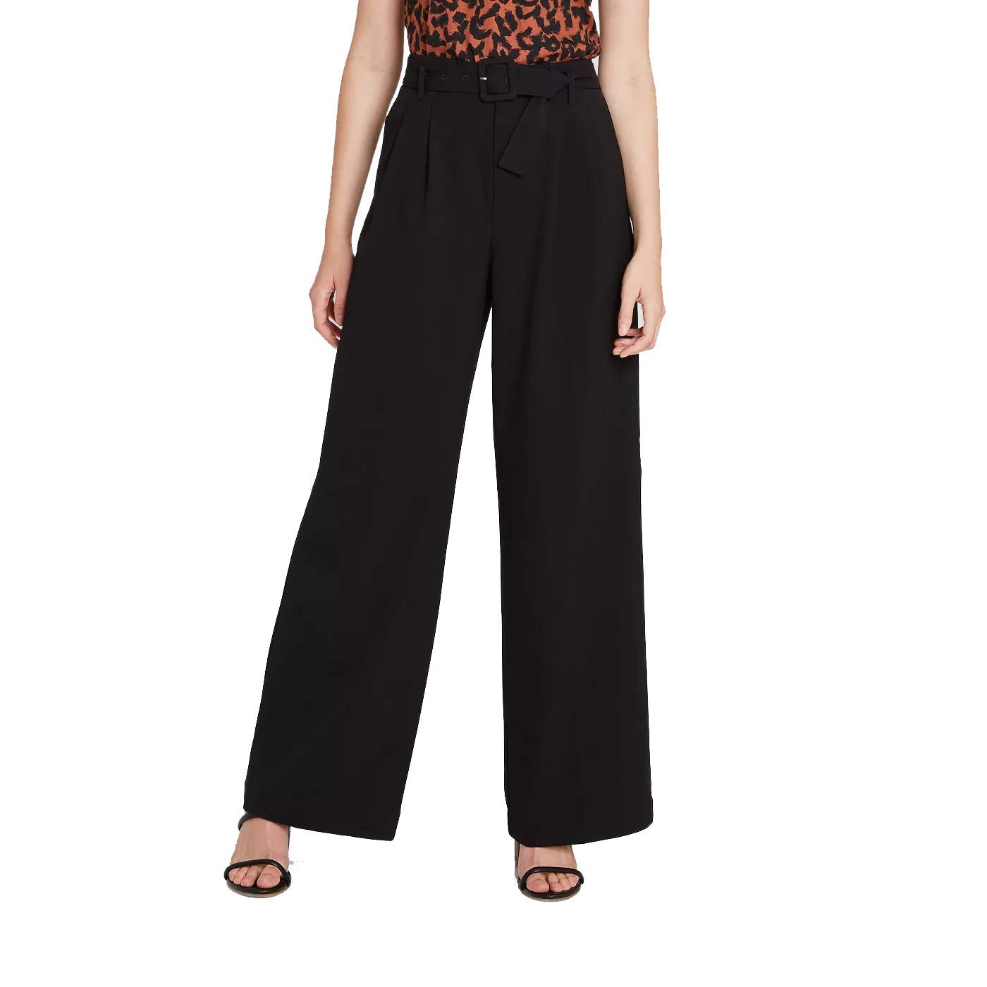 A New Day Womens Mid-Rise Belted Wide Leg Pants