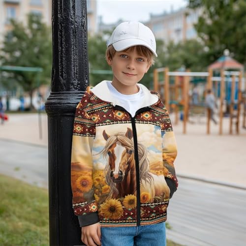 DISNIMO Zip Up Sweatshirt Boys Fleece Hoodies Girls Zipper Jacket Long Sleeve Hooded Warm Coat Winter Clothes School3