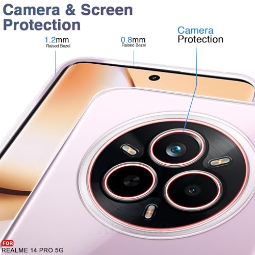 Image of AESTMO Back Case Cover for Realme 14 Pro 5G | Crystal Clear Design | Shock Proof Design | Transparent Back Case Cover for Realme 14 Pro 5G (Transparent, TPU)