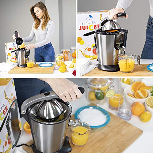 Electric Citrus Juicer Fruit Machines - Stainless Steal Electric Citrus Jucers Machine Fruit Squeezer Orange Lemon Lime Electric Citrus Juicers Extractor With Anti - Drip Citrus Press 160 Watt Motor - Thumbnail 5