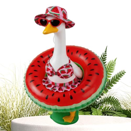 Accesorios para ganso de jardín estilo hawaiano para decorar patios en verano