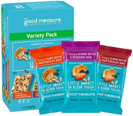 Good Measure Bars Variety Pack - Zero Added Sugar, 4-5g Net Carbs Per Serving - Nutrient-Rich - Nutrient-Rich Low Carb Snack, Keto Friendly Food - Little Impact on Blood Sugar - Made in the USA