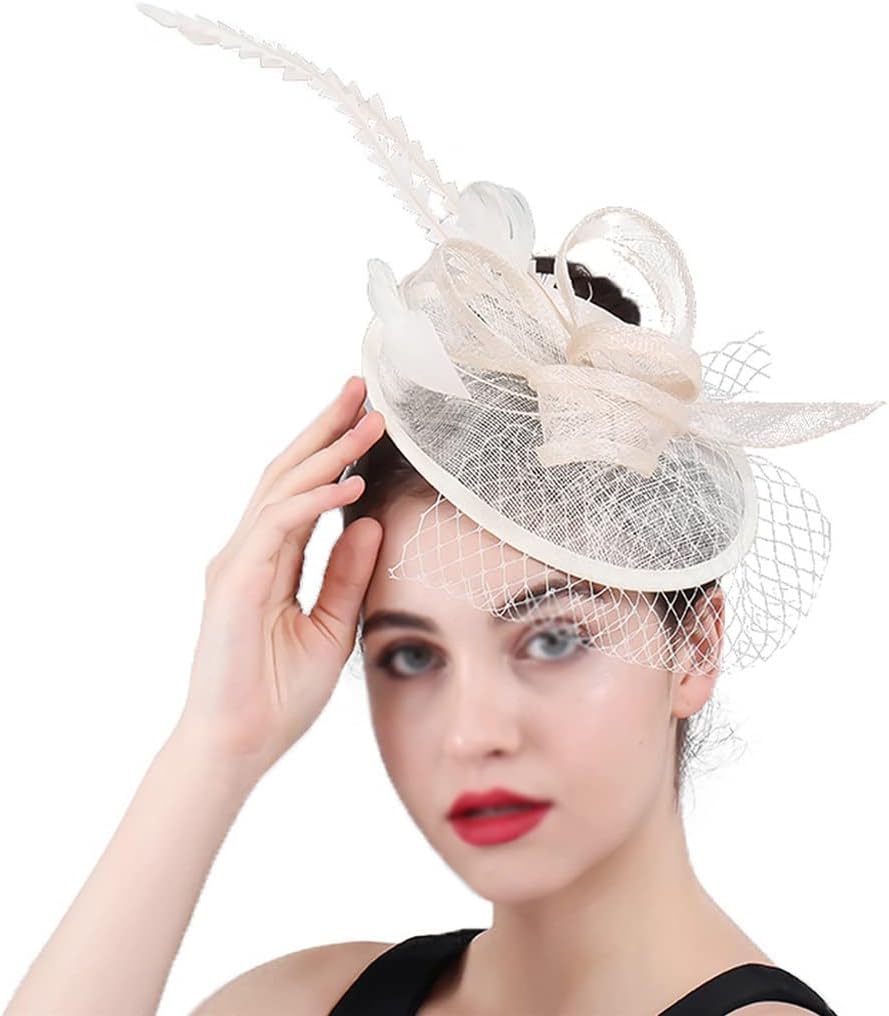 ウェディングハット【エメ】・アウトレット 通信販売ブライダルウェディング通販 髪飾り 結婚式の卒業生の帽子女性の網の魅力的な帽子メッシュヘアクリップエレガントな花嫁の結婚式の帽子のヘアピン