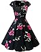 Bbonlinedress Vestido Corto Mujer Retro Años 50 Vintage Escote En Pico Black Red Brose XL