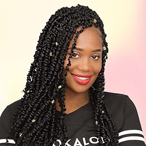 Osuntress Pre-Twisted Passion Twist Hair 18 Inch Pre-Looped Passion Twist Crochet Hair Synthetic Braiding Hair Extensions (18 Inch, #4)