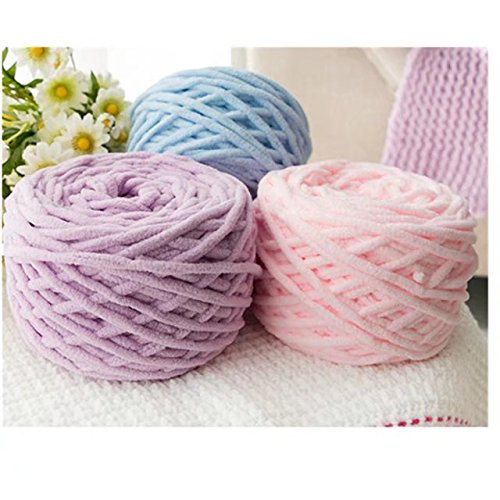 Celine Lin One Skein Super Soft Baby Blanket Yarn Big Warm Scarf Yarn Crochet Yarn,Purple #TOP5