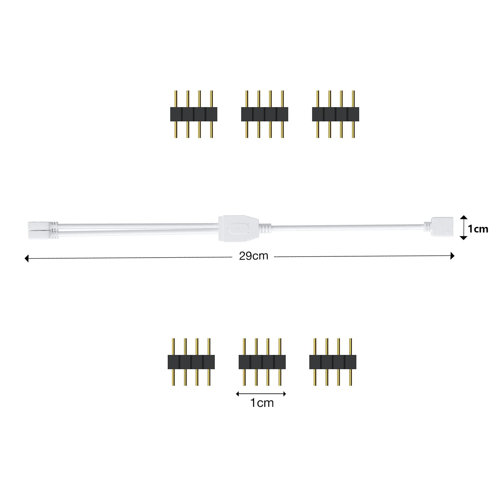 4-poliges RGB Splitterkabel – 1 Auf 1 Verbindungskabel Für LED-Farbwechselstreifen, 4 Stück