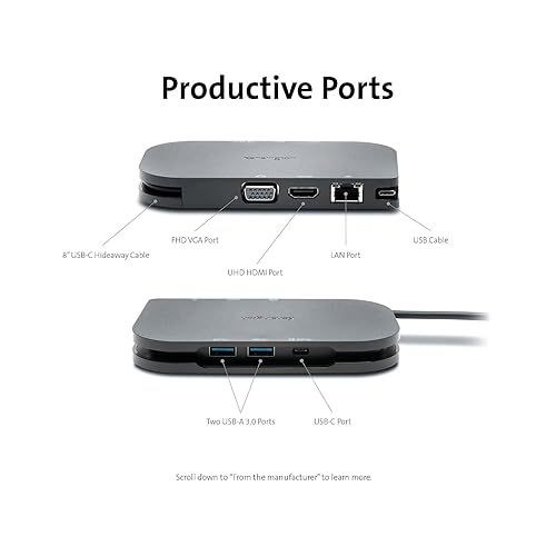 Miniatura 4 de Kensington SD1610P Surface Dock para Microsoft Surface Pro 11, 10, 9, 8, 7 y 7+, Surface Pro X, Surface Go, Surface Laptop y Surface Book (K38365WW)