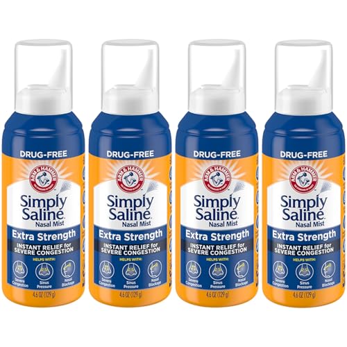 Simply Saline Nasal Mist Extra Strength Severe Congestion 4.6 oz (Pack of 4)