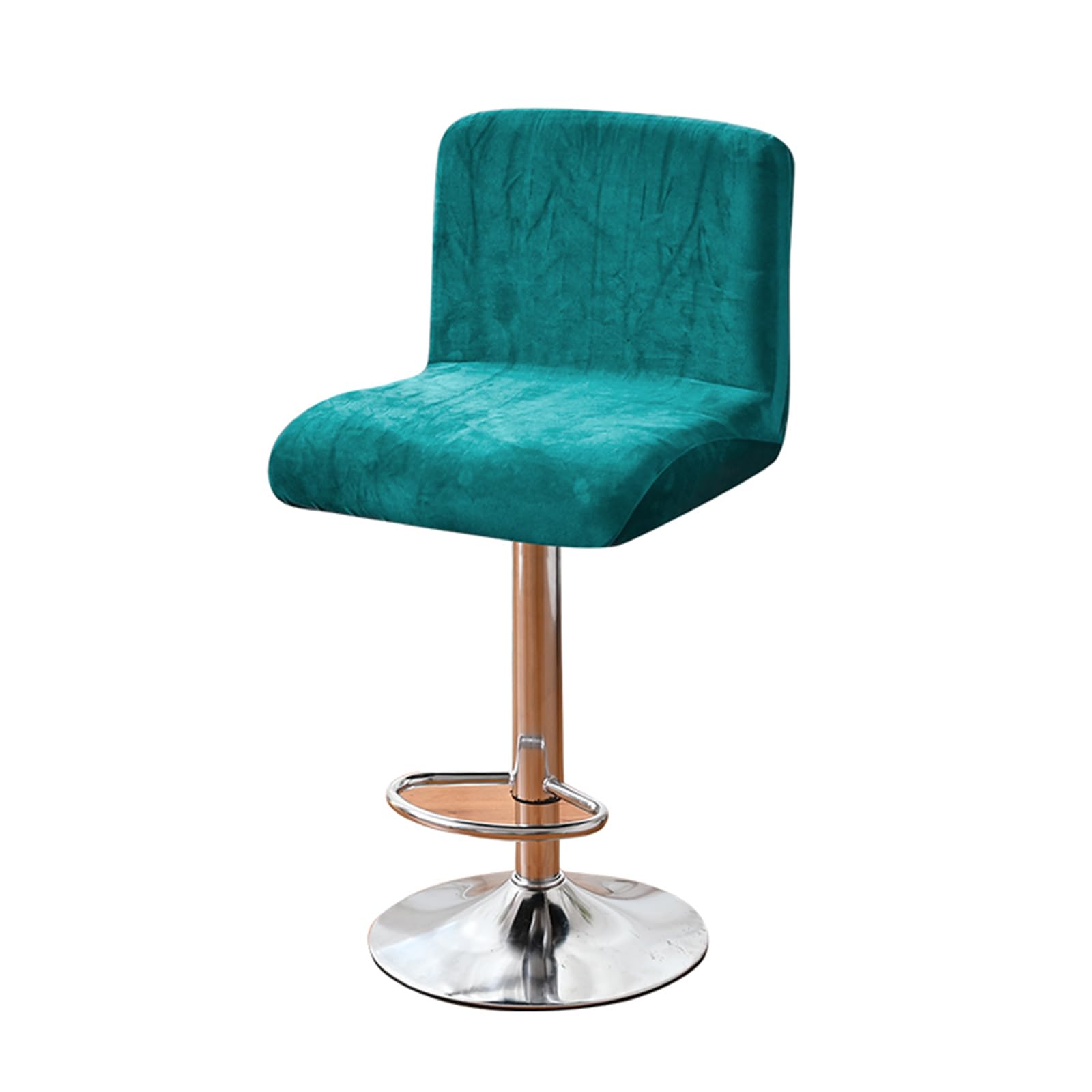 Guyirt Blue Bar Stool Cover Velvet, 2 4 6 Pieces Swivel Bar Stools Slipcovers, Washable Slipcover For Short Back Stool Chairs-Set Of 6