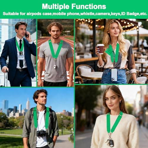Image of XANGNIER Clip and Go Strap for Phone with Wallet Crossbody, Phone Strap with Zippered Wallet, Adjustable Anti Theft Cellphone Lanyard for Women, Cellphone Chain Accessories,Forest Green