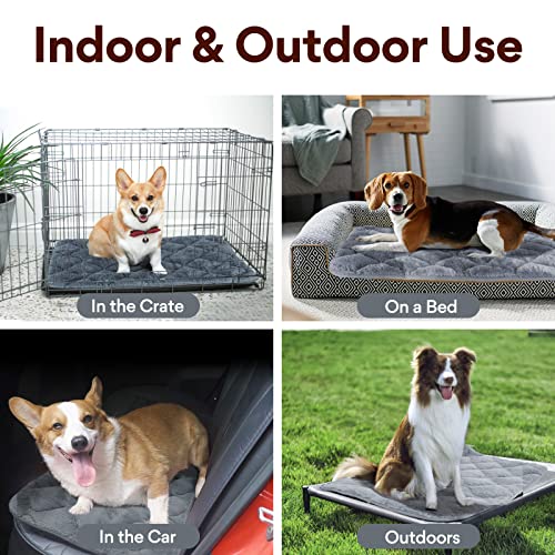 Mora Pets Crate Pad Mat Ultra Soft Dog Bed For Crate Cat Mat Bed With Anti-Slip Bottom Machine Washable Kennel Mat 22 24 30 36 42 Inch Grey Pink #TOP4