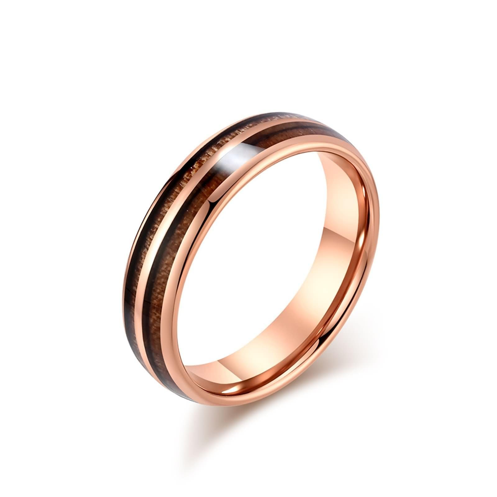 Anillos Hombre Mujer Tungsteno para Grabar, 6MM/8MM con Grano de Madera, Hombre Anillo Plata