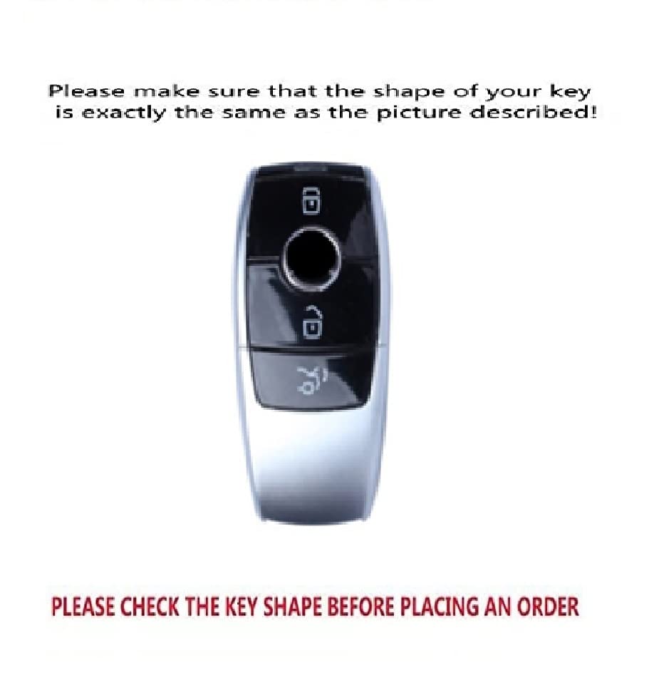 Image of KMH TPU Gold Car Smart Key Cover Compatible for Mercedes Benz E Series and S Series 3 Push Button Smart Key Shell Case Holder, Key Protector (Black with Gold) Pack of 1