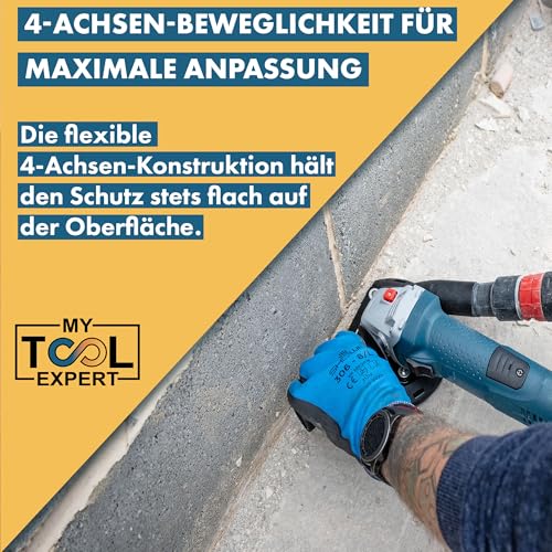 Absaughaube 125mm für Winkelschleifer - Staubschutz kompatibel mit Diamantschleiftopf, Frässcheibe, Schleifscheibe - Staubabsaugung Beton - Staubfreies Arbeiten, Passend für 115mm & 125mm