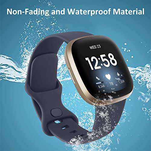 Image of Meliya Soft Strap for Fitbit Versa 4 / Versa 3 / Sense 2 / Sense(Watch Not Included), Flexible Premium Elastomer TPU Adjustable Watch Straps, Sport Replacement Band for Women Men