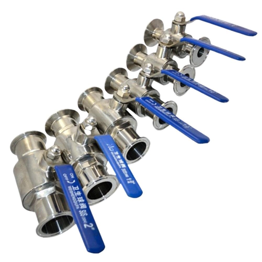 Virole à trois pinces bille passage complet en acier inoxydable 76mm