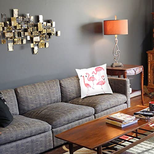 Muruful Throw Pillow Covers Watercolor Flamingos Cotton Linen Cushion Covers Colorful Tropical Party Vintage Bird Exotic Spring Wild Home Decorative Throw Pillowcases 18×18 Inch #TOP3