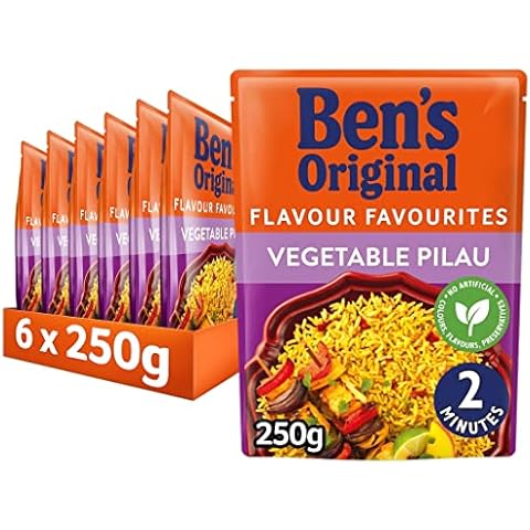 BEN'S ORIGINAL Vegetable Pilau Microwave Rice, Bulk Multipack 6 x 250g pouches Cover