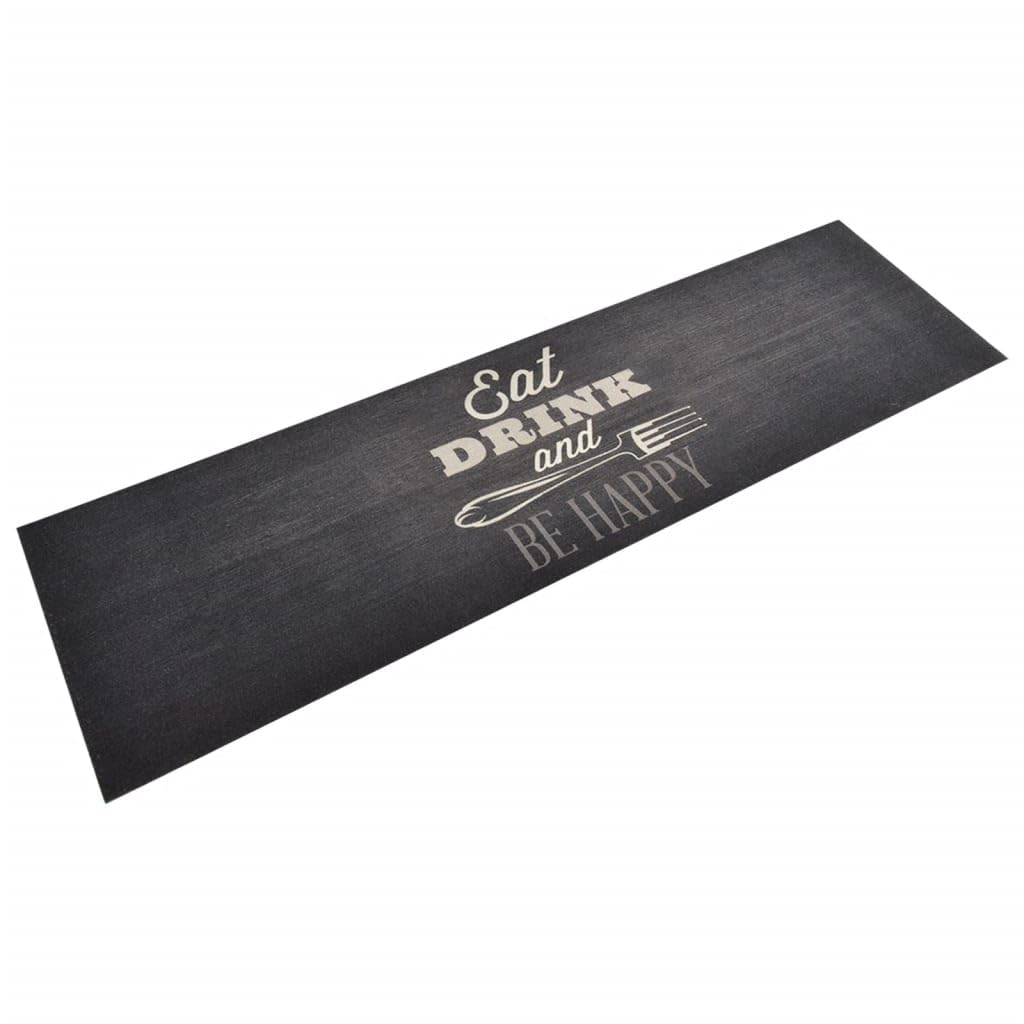 Tapis de cuisine lavable motif noir 45x150 cm devant évier et plan