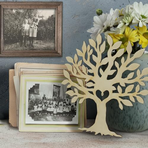 Arbre généalogique en bois Love Grows Here pour centre de table rustique