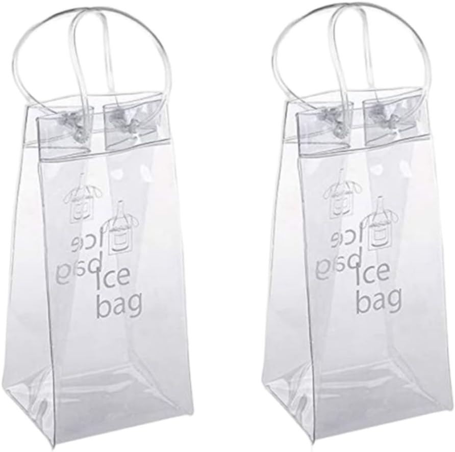 Ice Wine Bag Collapsible Wine Cooler Bag Clear Wine Cooler Pouch
