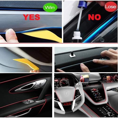 Cable de neón El Wire rojo para decoración interior de automóviles con USB 7