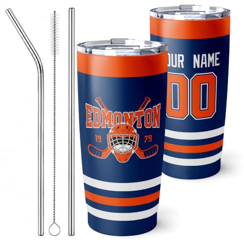 Image of ANTKING Edmonton Tumbler 20oz Custom Name Number Travel Mug Gifts | Stainless Steel Insulated Coffee Cup for Men Women