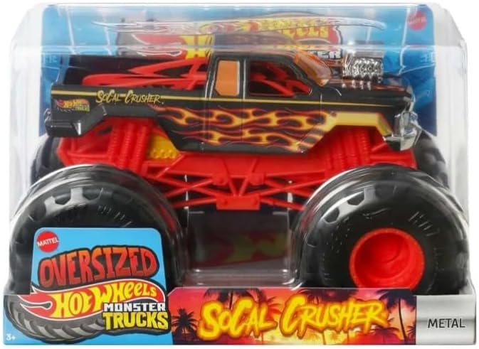 Hot Wheels Monster Trucks Oversized SoCal Crusher 1:24 Scale Diecast Metal Toy Vehicle